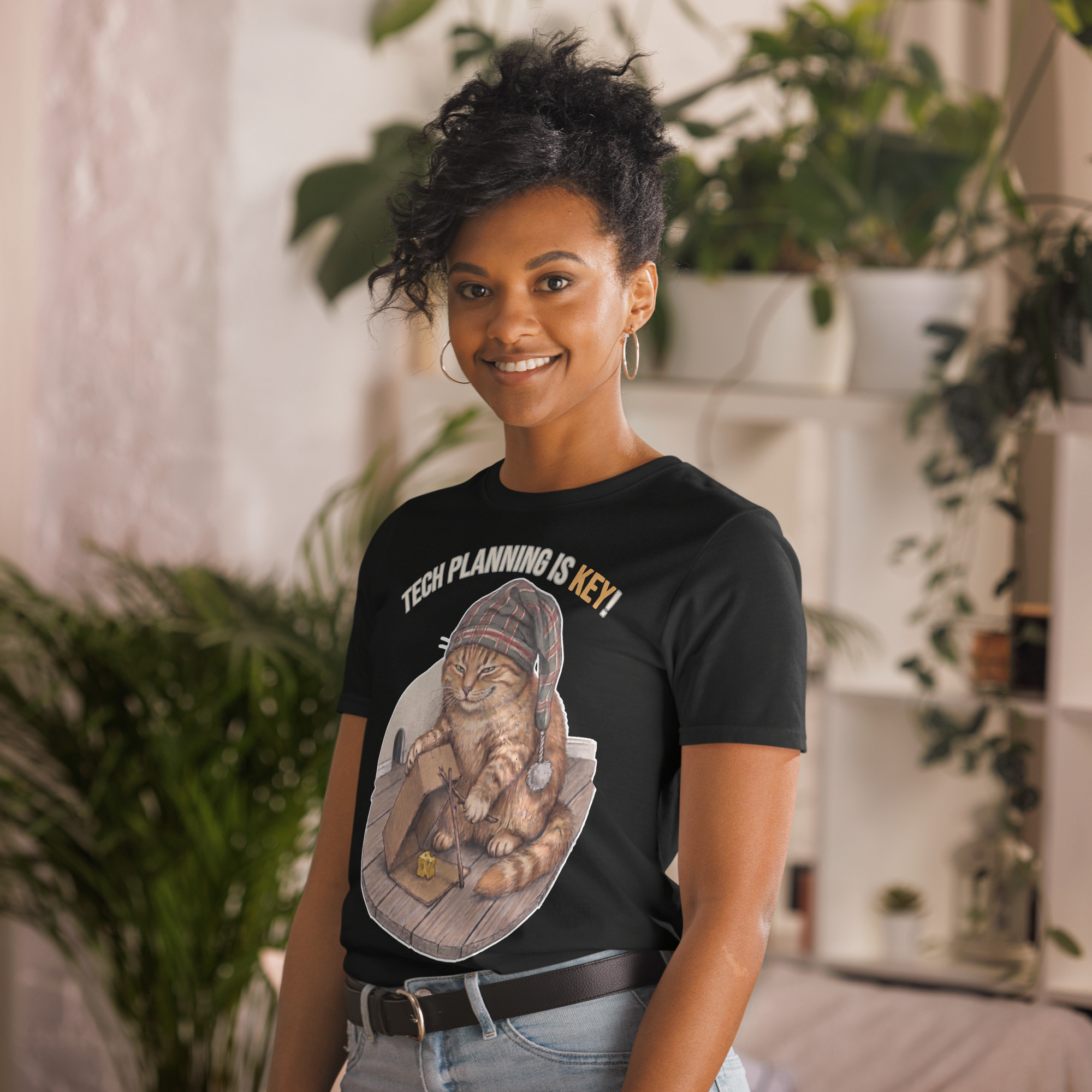 Tech Planning Cat Short-Sleeve Unisex T-Shirt