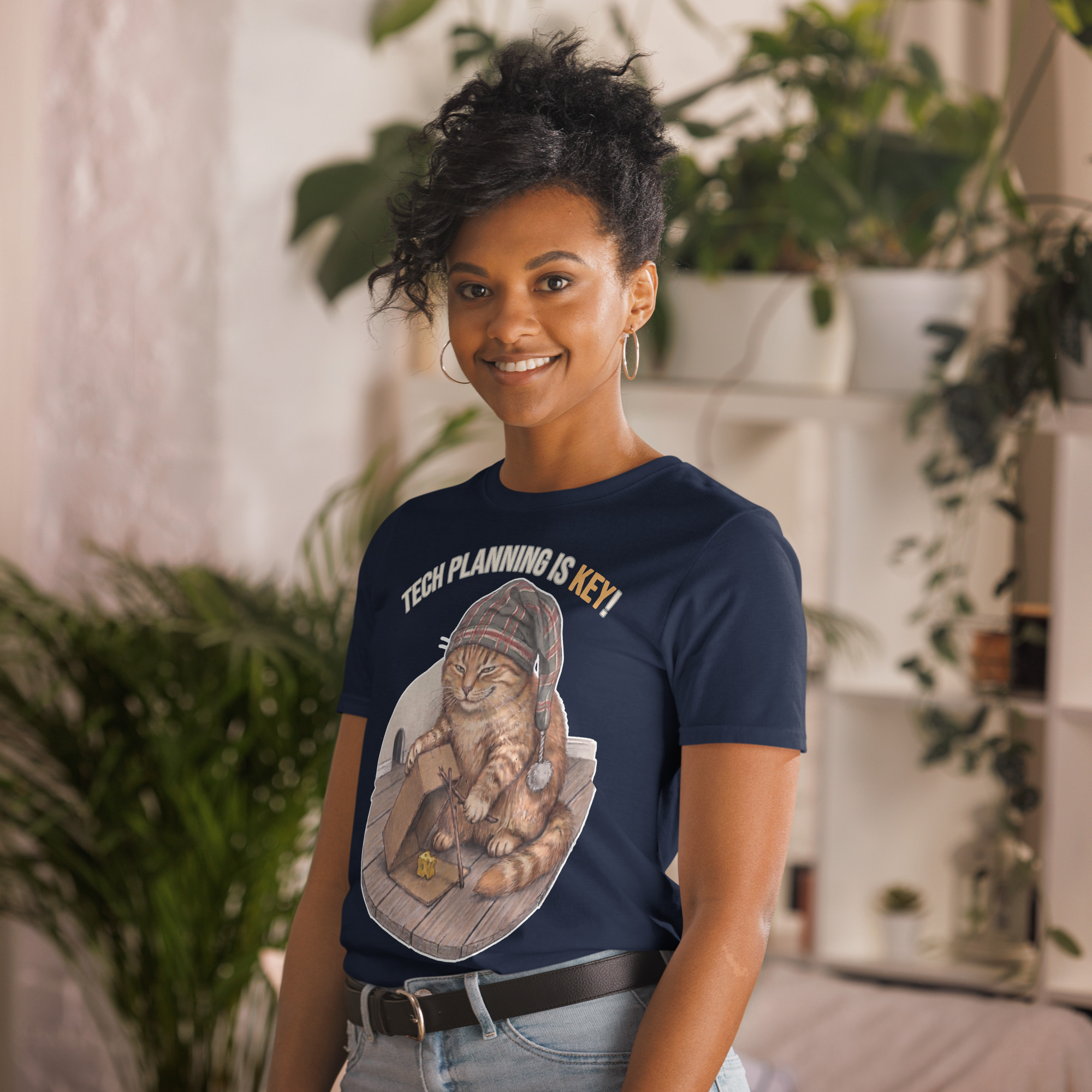 Tech Planning Cat Short-Sleeve Unisex T-Shirt